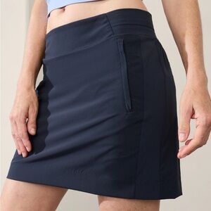 Athleta Brooklyn Mid Rise Skort Navy Blue Skirt Built in Shorts Plus Size 20 T2